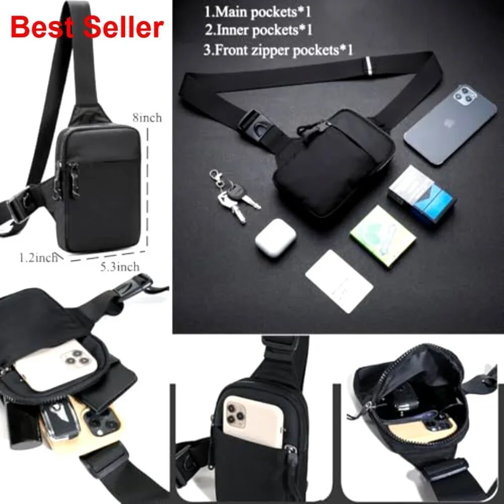 Waterproof Nylon Mini Sling Bag Crossbody Chest Bag Daypack